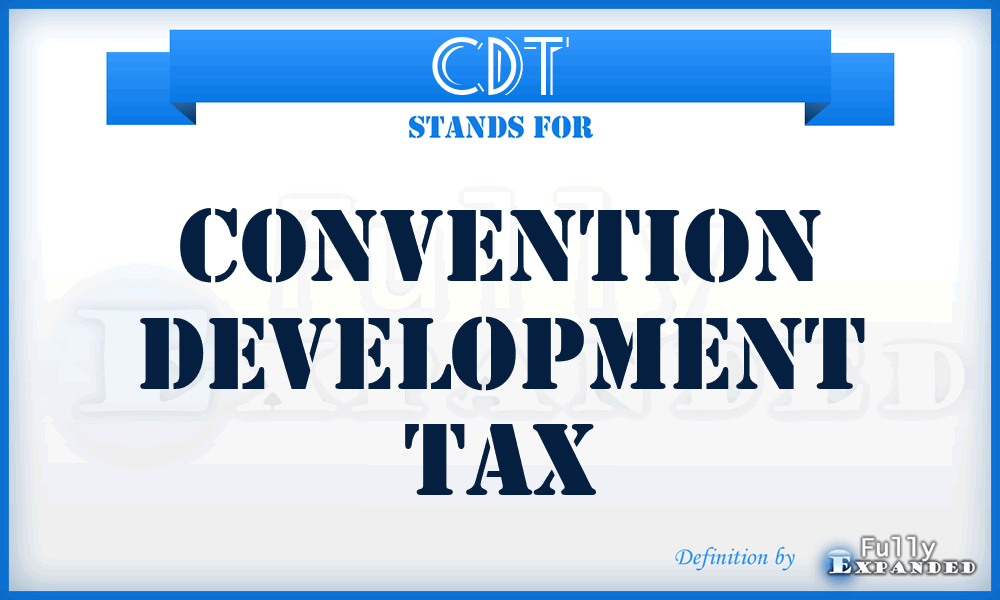 CDT - Convention Development Tax