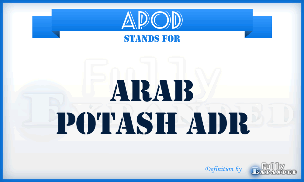 APOD - Arab Potash Adr