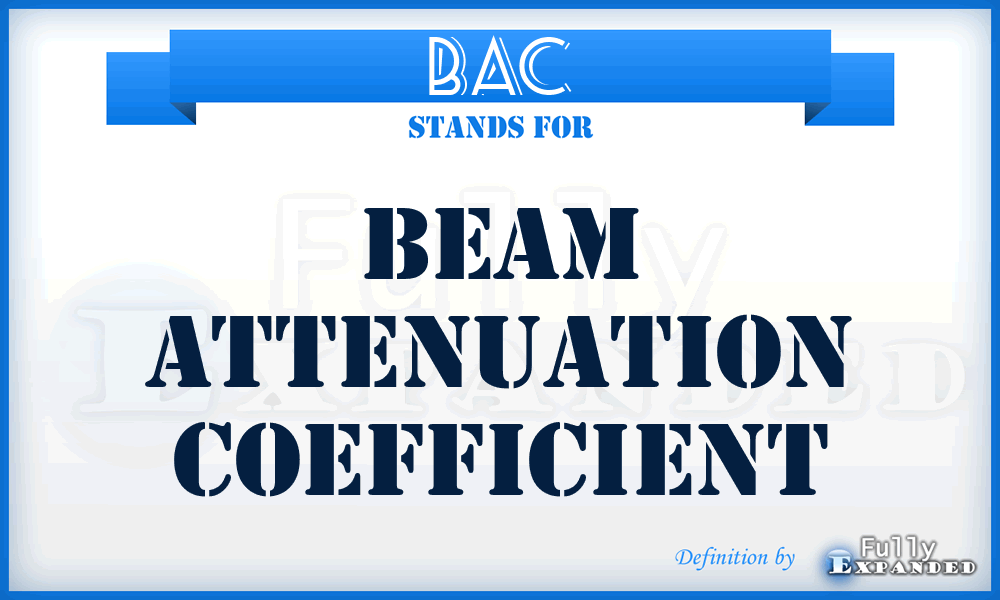 BAC - Beam Attenuation Coefficient