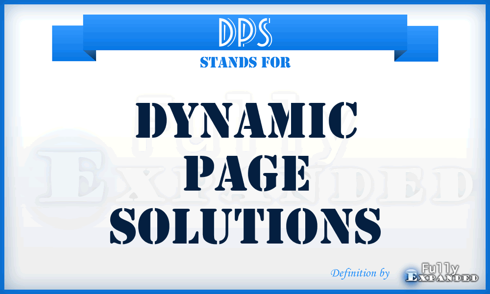 DPS - Dynamic Page Solutions