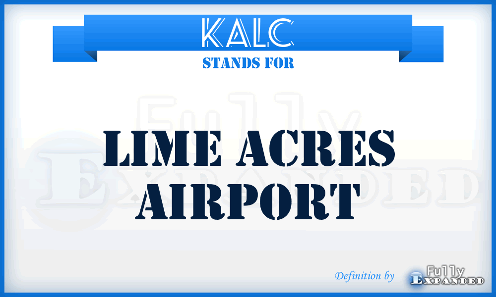 KALC - Lime Acres airport
