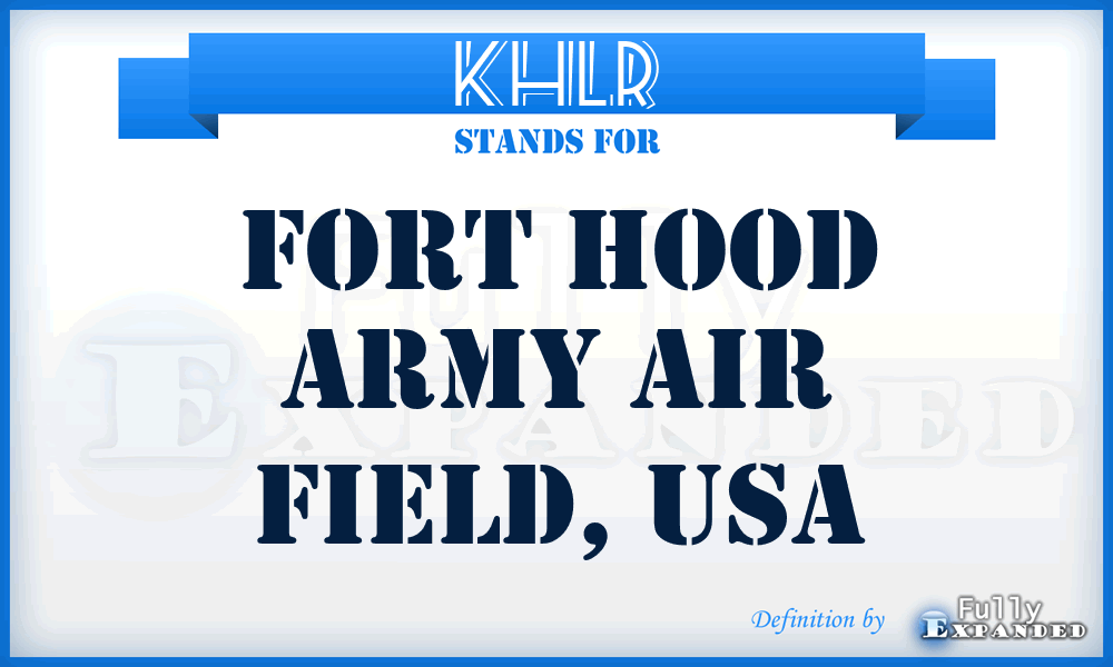 KHLR - Fort Hood Army Air Field, USA