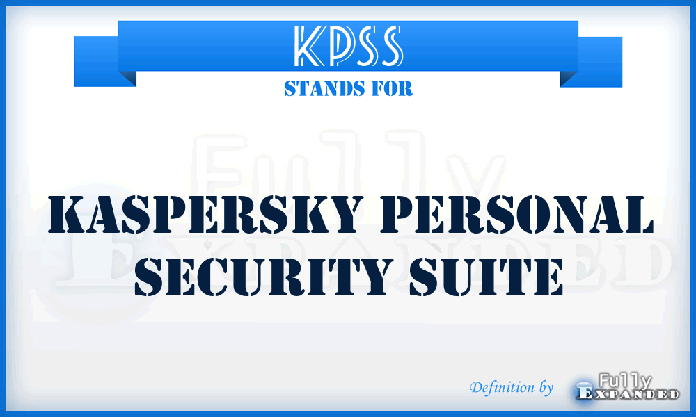KPSS - Kaspersky Personal Security Suite