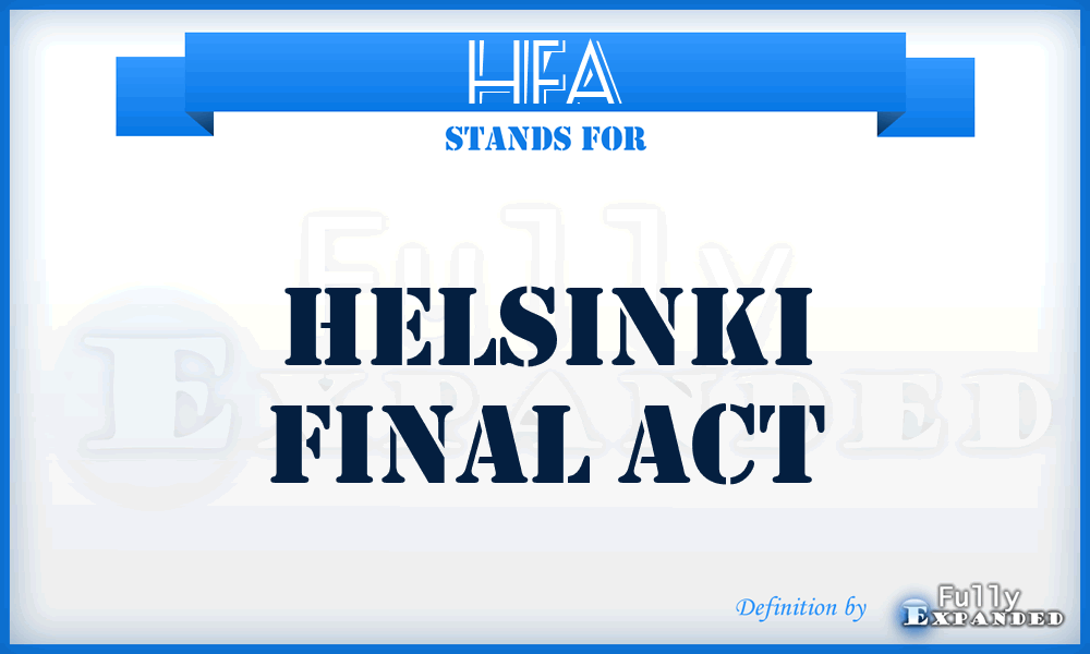 HFA - Helsinki Final Act