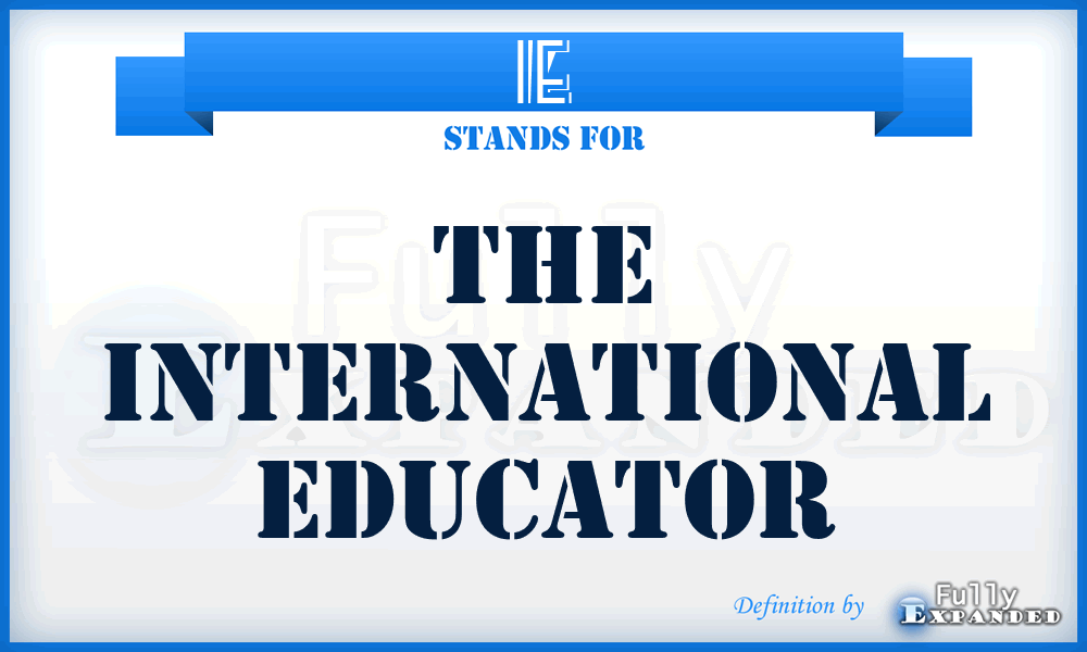 IE - The International Educator
