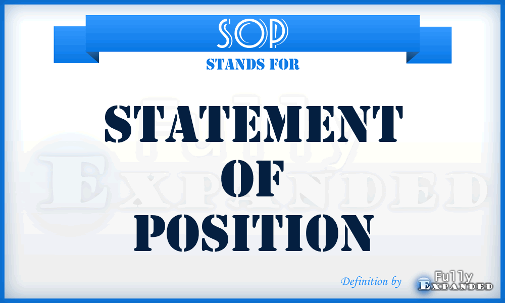 SOP - Statement Of Position