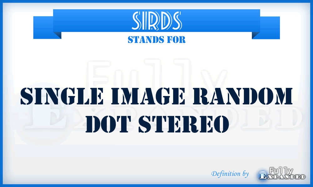 SIRDS - Single Image Random Dot Stereo