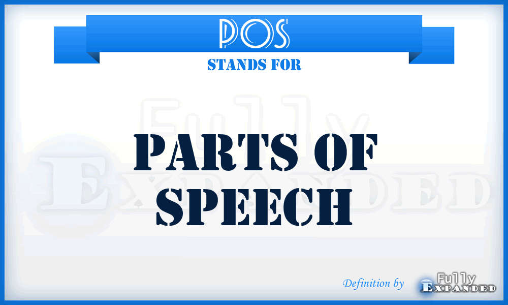 POS - Parts Of Speech