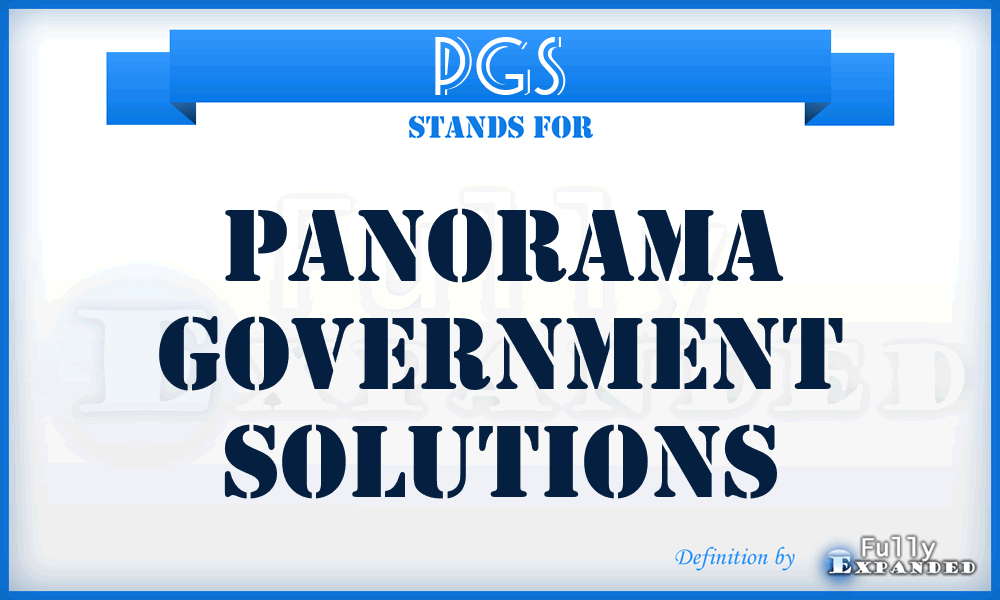 PGS - Panorama Government Solutions