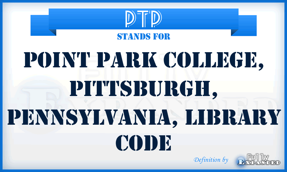 PTP - Point Park College, Pittsburgh, Pennsylvania, library code