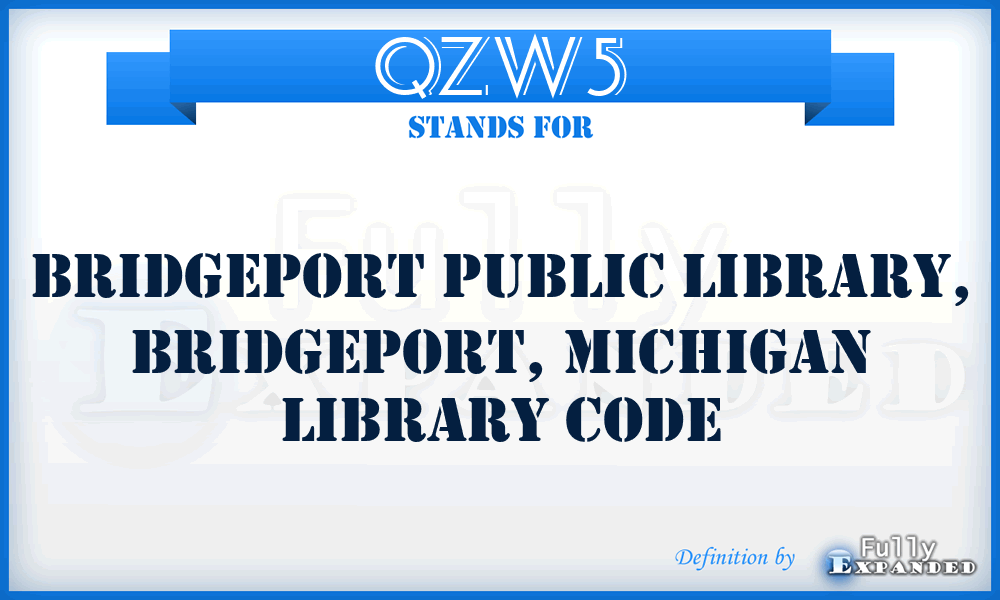 QZW5 - Bridgeport Public Library, Bridgeport, Michigan Library code