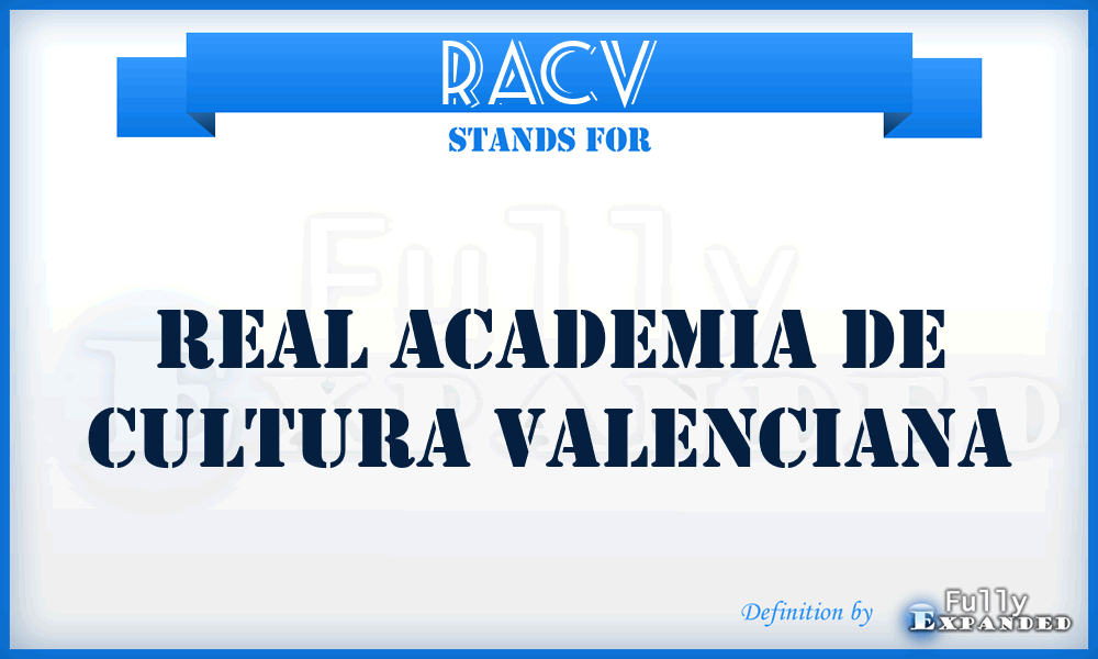 RACV - Real Academia de Cultura Valenciana