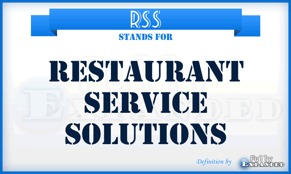 RSS - Restaurant Service Solutions
