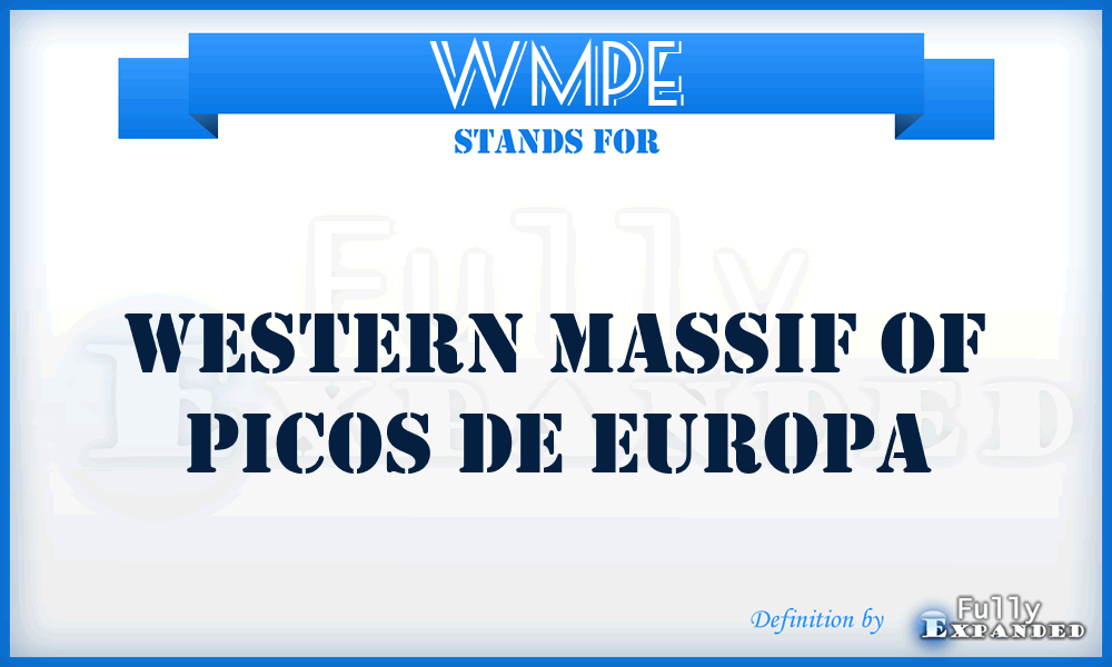 WMPE - Western Massif of Picos de Europa