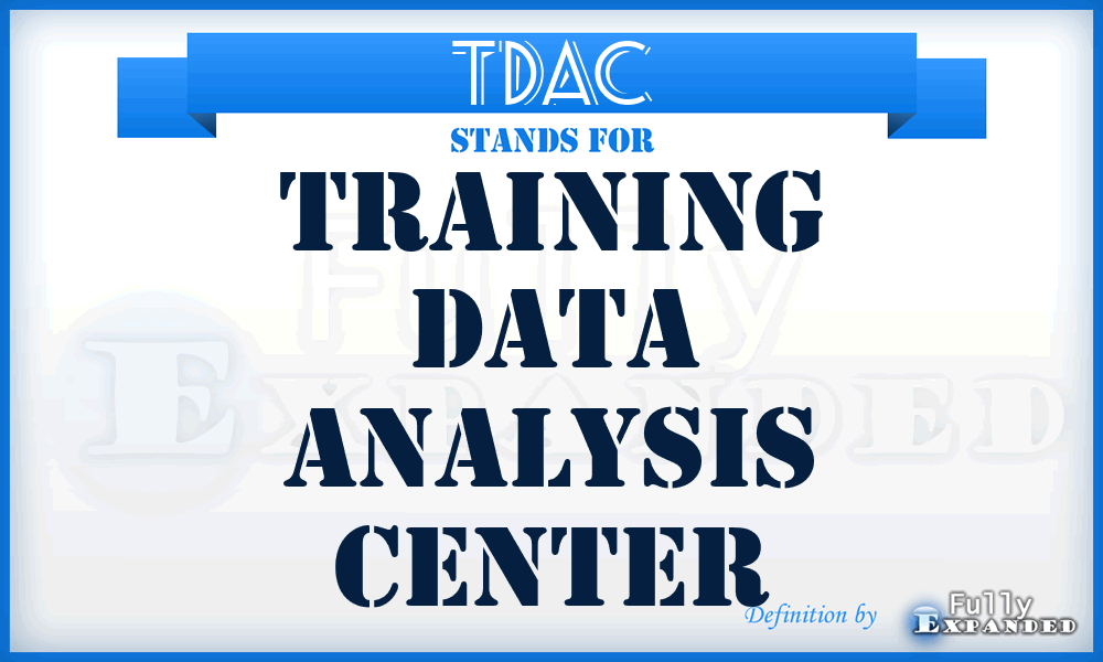 TDAC - training data analysis center
