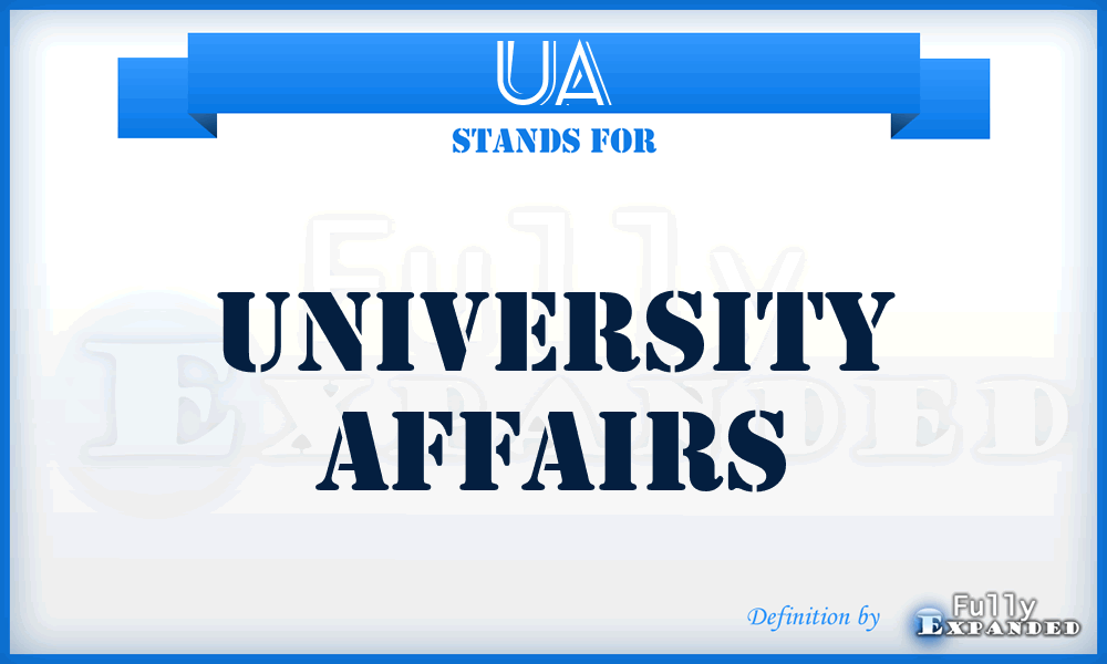 UA - University Affairs