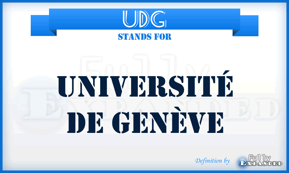 UDG - Université de Genève