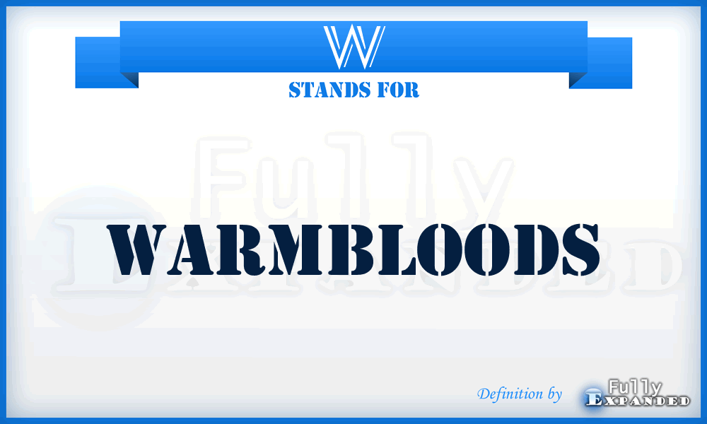 W - Warmbloods