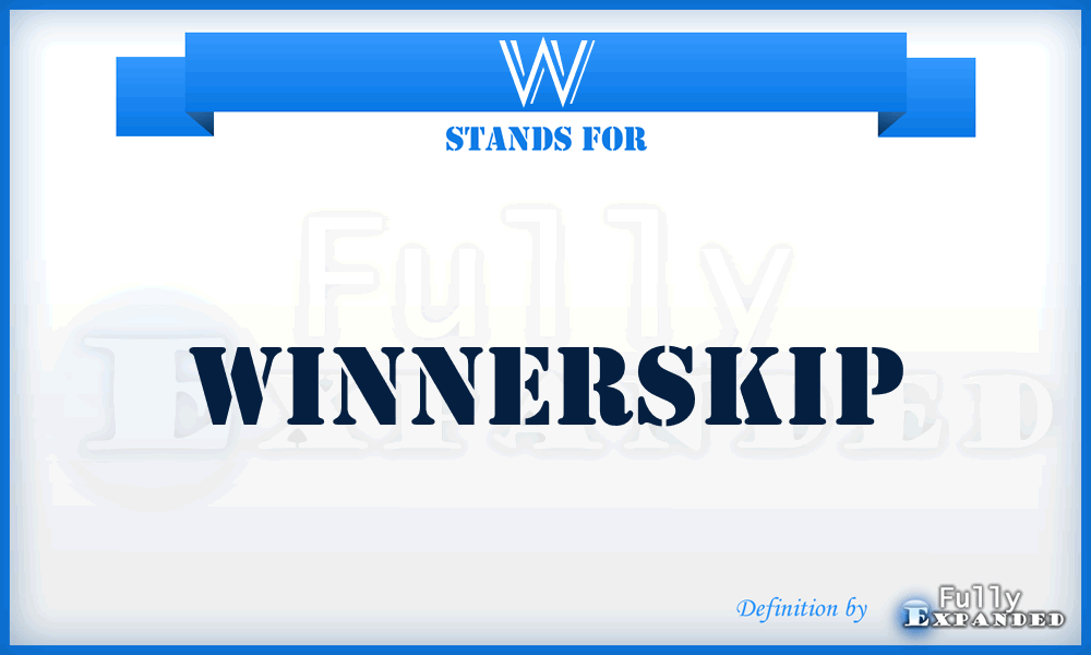 W - Winnerskip
