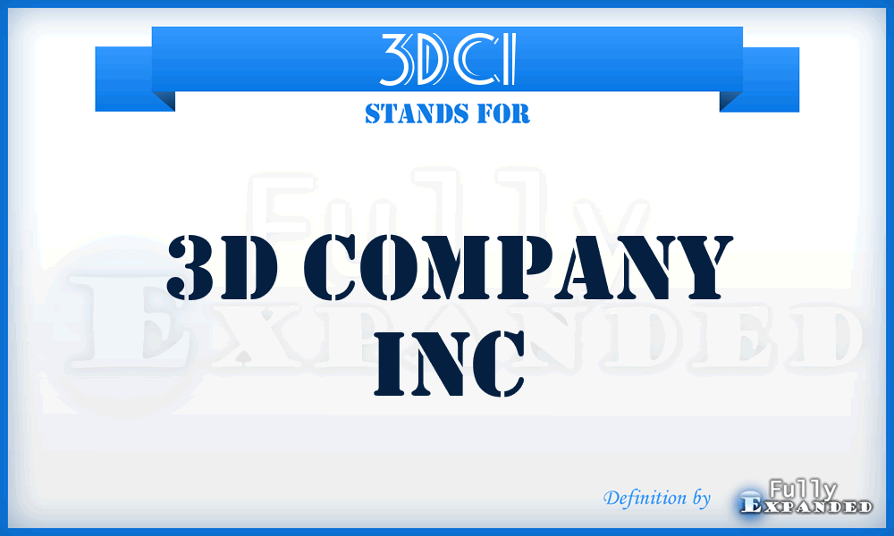 3DCI - 3D Company Inc