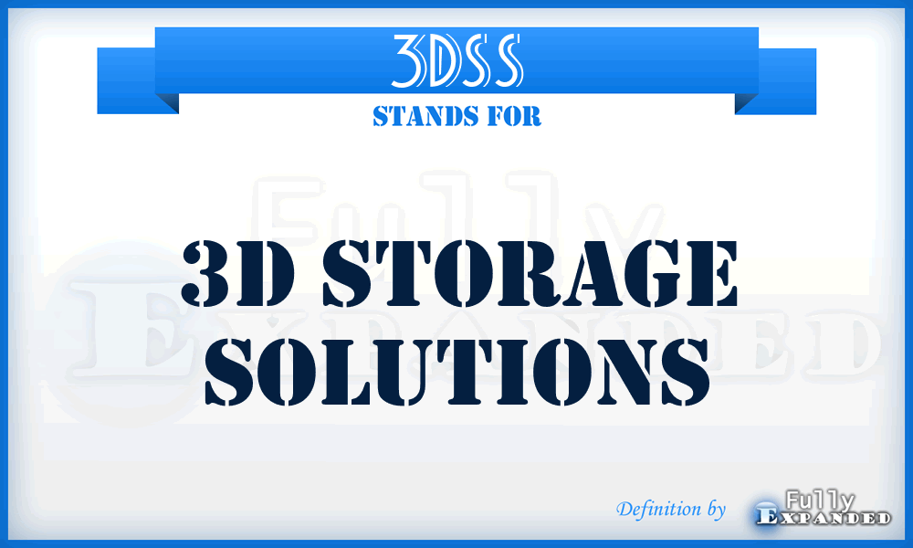 3DSS - 3D Storage Solutions