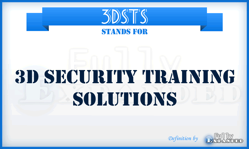 3DSTS - 3D Security Training Solutions
