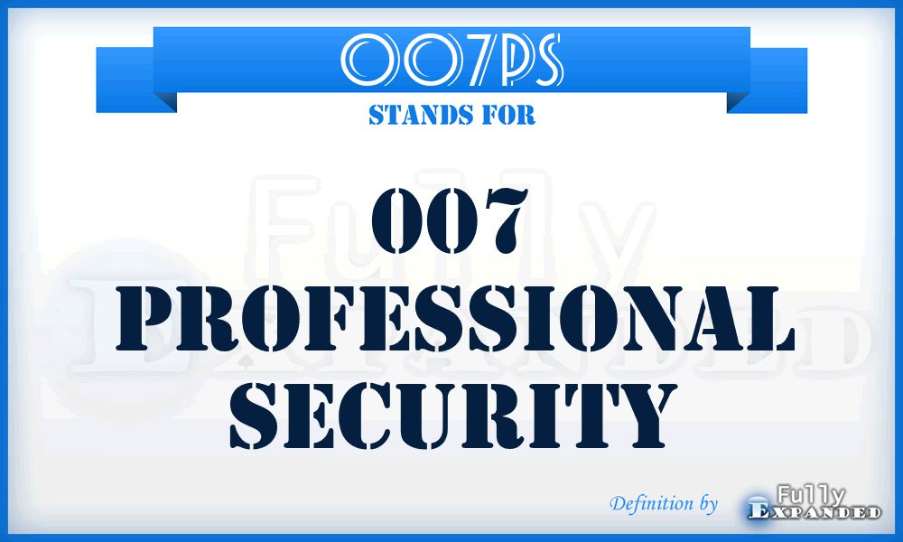 007PS - 007 Professional Security