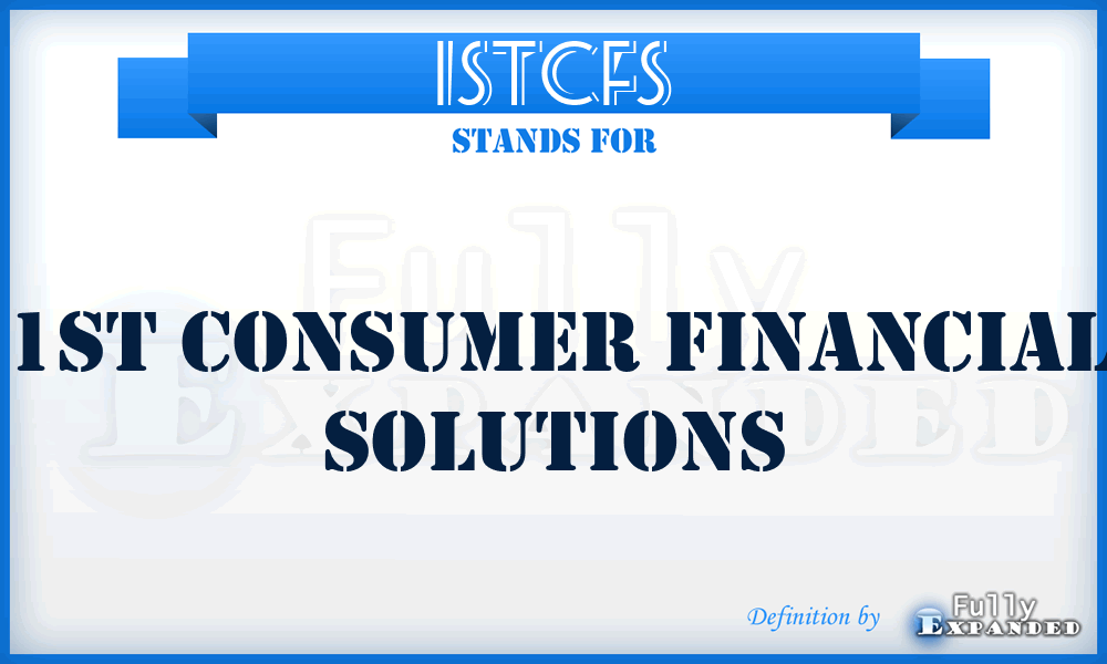 1STCFS - 1ST Consumer Financial Solutions