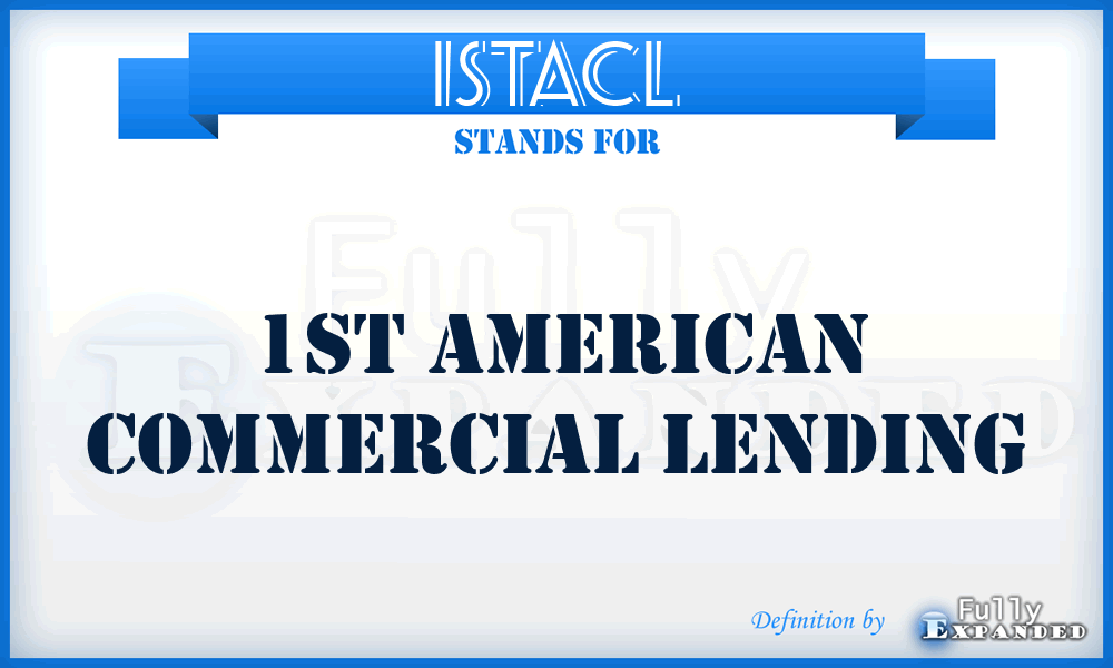 1STACL - 1ST American Commercial Lending