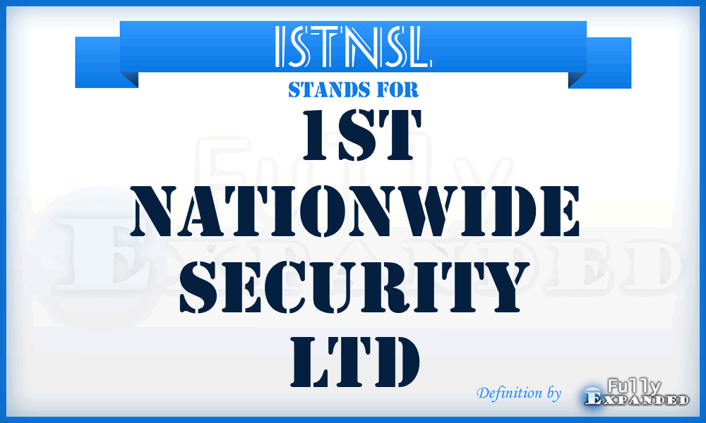 1STNSL - 1ST Nationwide Security Ltd