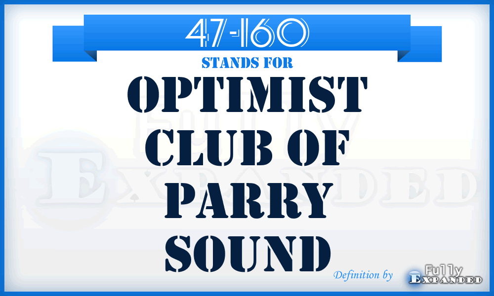47-160 - Optimist Club of Parry Sound