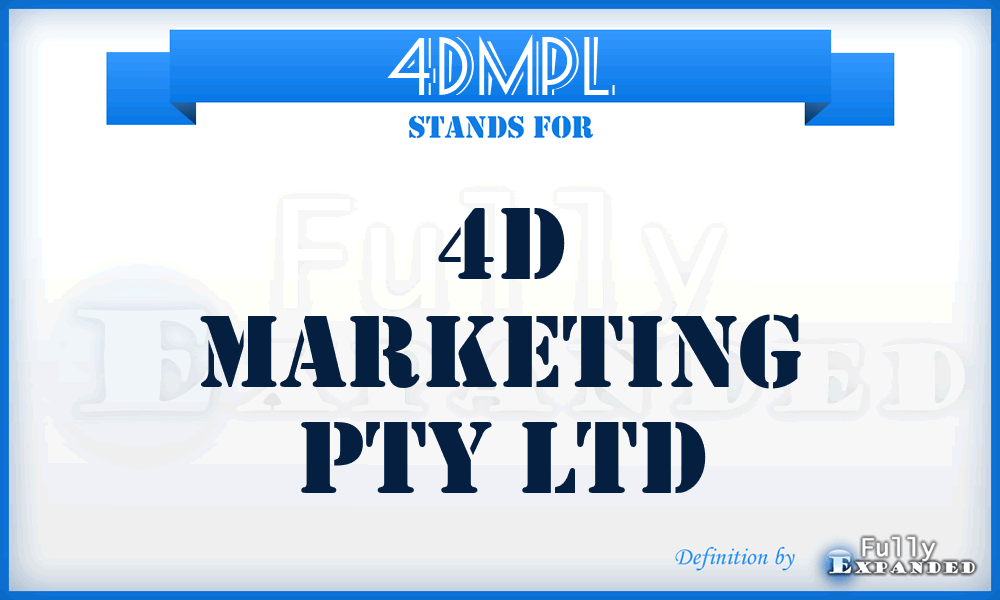 4DMPL - 4D Marketing Pty Ltd