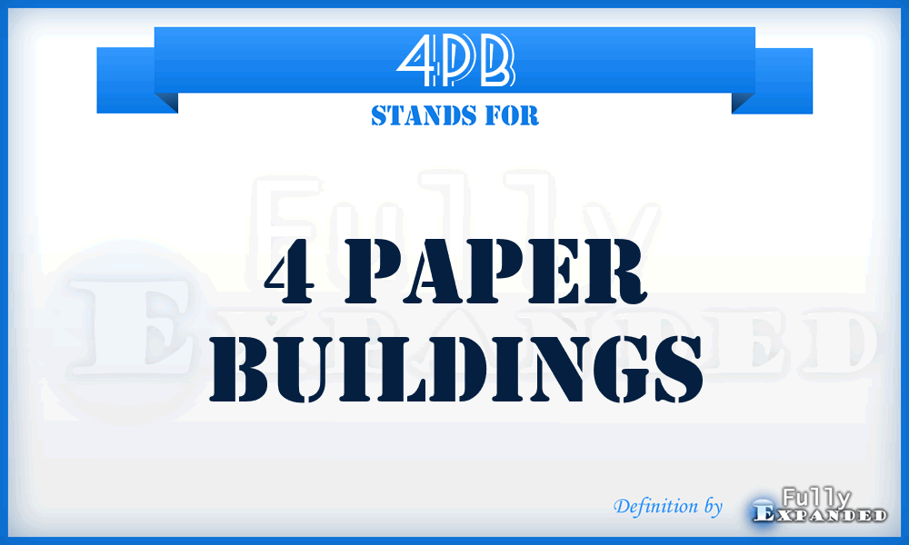 4PB - 4 Paper Buildings