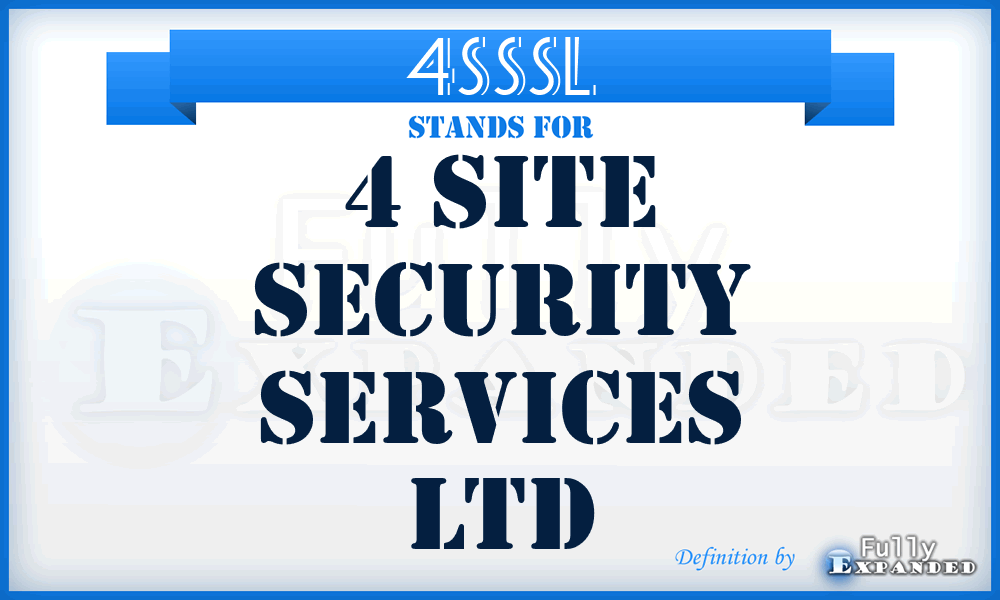 4SSSL - 4 Site Security Services Ltd