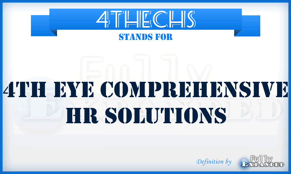4THECHS - 4TH Eye Comprehensive Hr Solutions