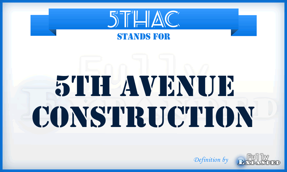 5THAC - 5TH Avenue Construction
