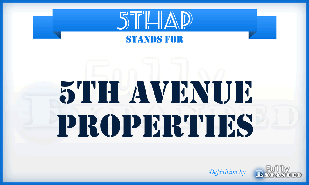 5THAP - 5TH Avenue Properties