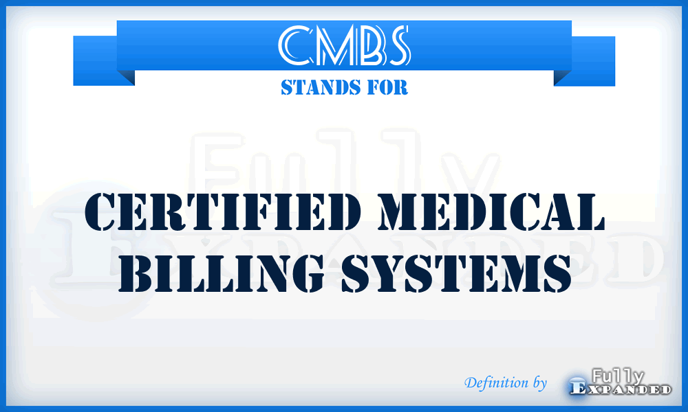 CMBS - Certified Medical Billing Systems