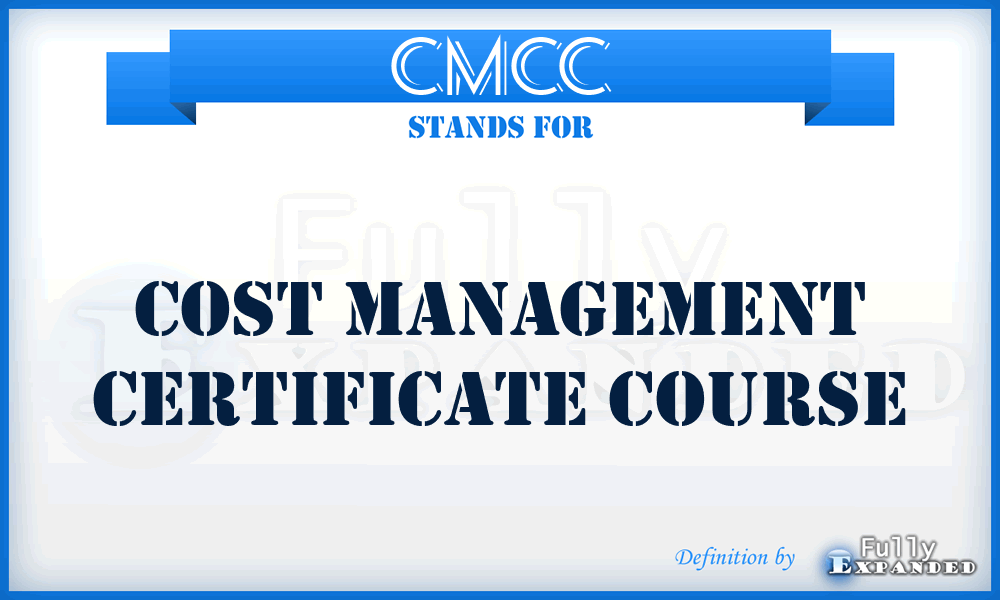 CMCC - Cost Management Certificate Course