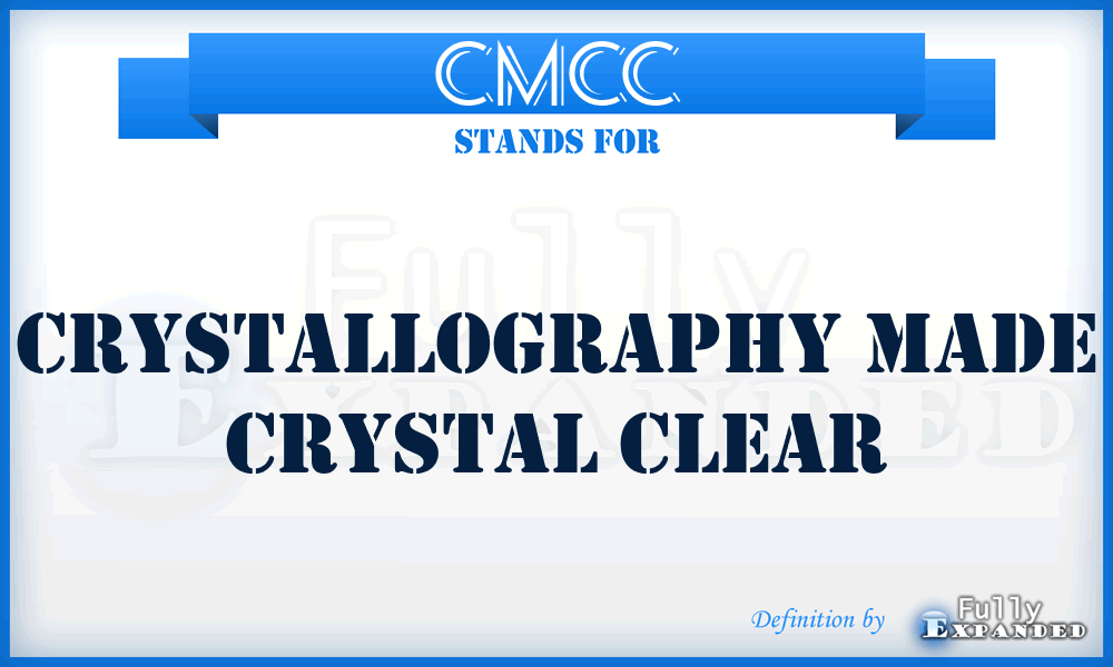 CMCC - Crystallography Made Crystal Clear