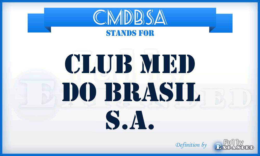 CMDBSA - Club Med Do Brasil S.A.