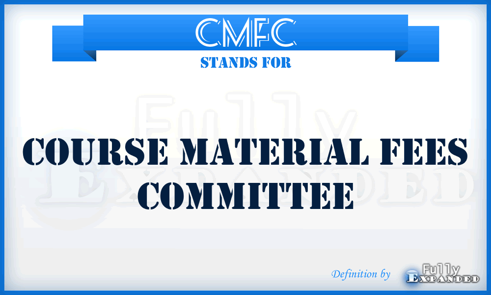 CMFC - Course Material Fees Committee