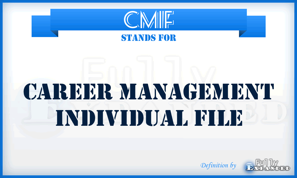 CMIF - career management individual file