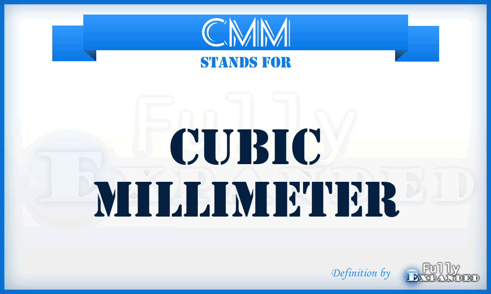 CMM - Cubic millimeter