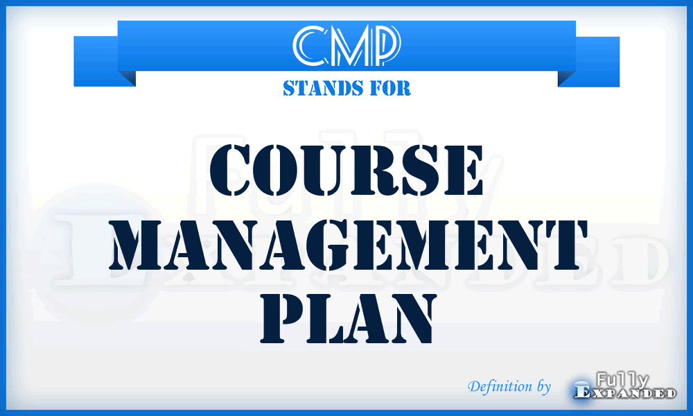 CMP - course management plan