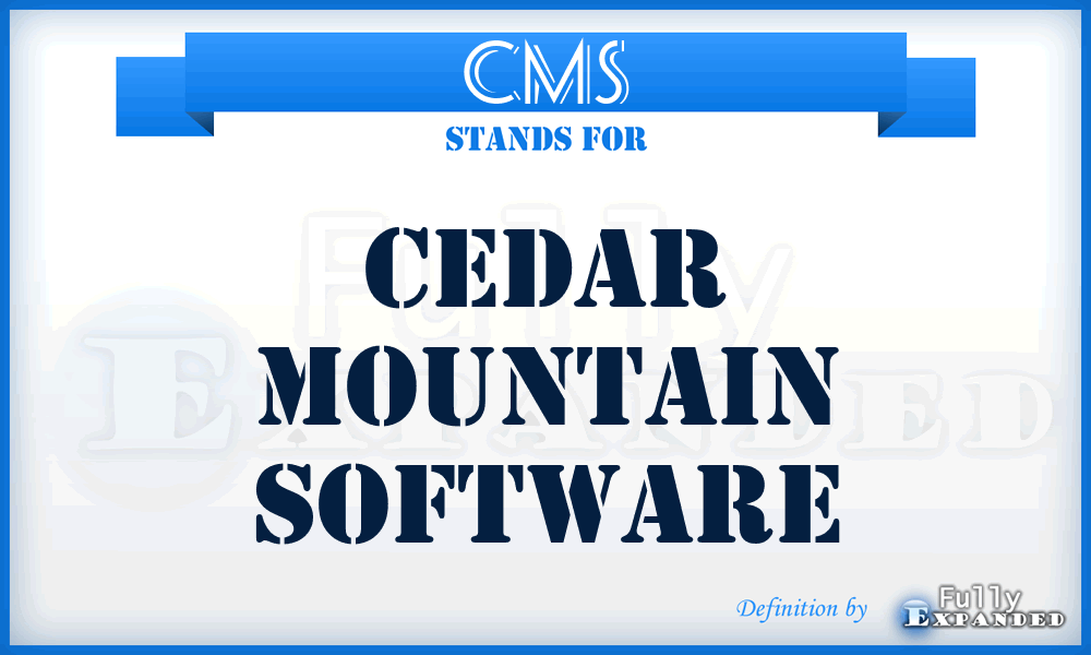 CMS - Cedar Mountain Software