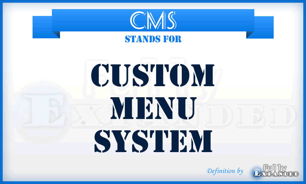 CMS - Custom Menu System