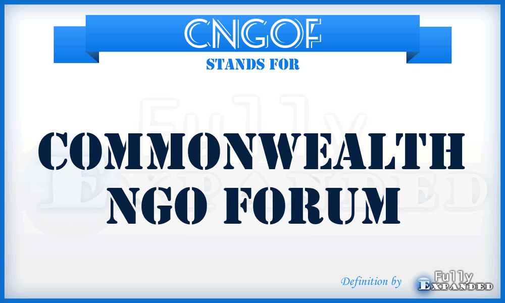 CNGOF - Commonwealth NGO Forum