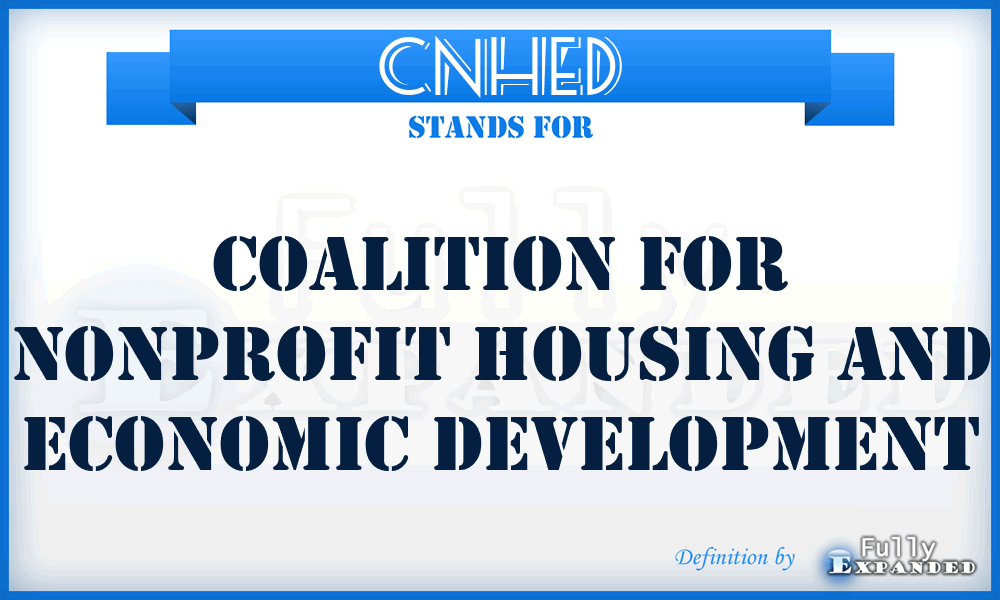CNHED - Coalition for Nonprofit Housing and Economic Development