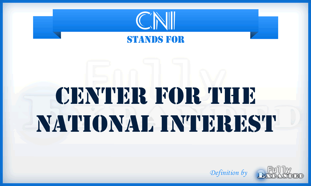 CNI - Center for the National Interest